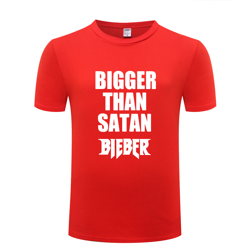 新款男式短袖T恤 Justin Bigger Than Satan 音乐会 嘻哈