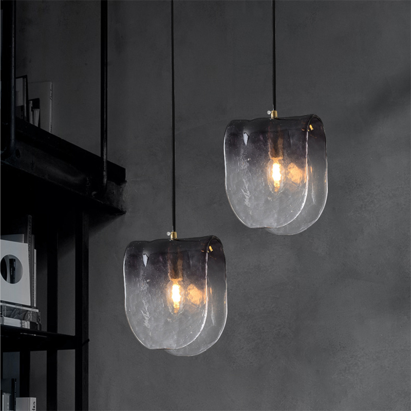 北欧极简轻奢全铜玻璃吊灯设计师后现代创意餐厅吧台卧室床头灯具