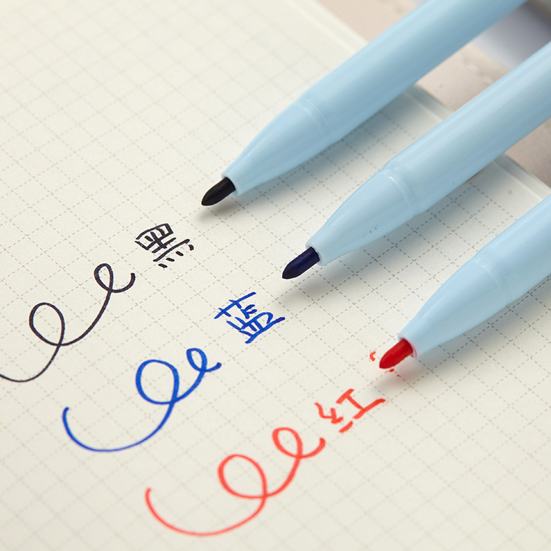 慕那美纤维笔 韩国monami进口水性中性笔0.7mm极简设计学习办公会议签字勾划线速记批改作业红笔粗笔划Pen351