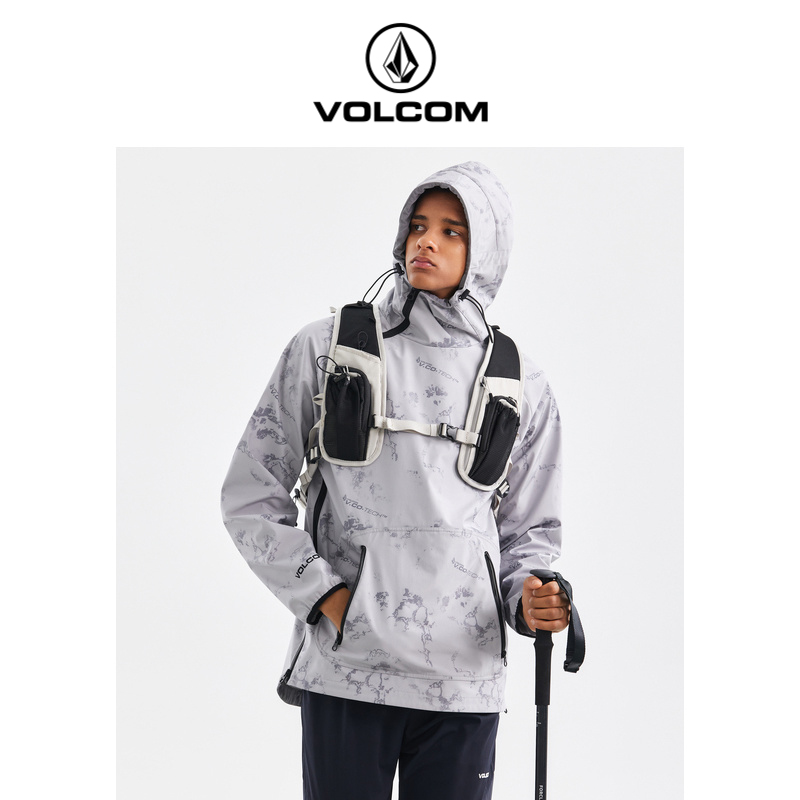 VOLCOM钻石户外品牌休闲运动套头夹克2024春季新款迷彩拉链外套