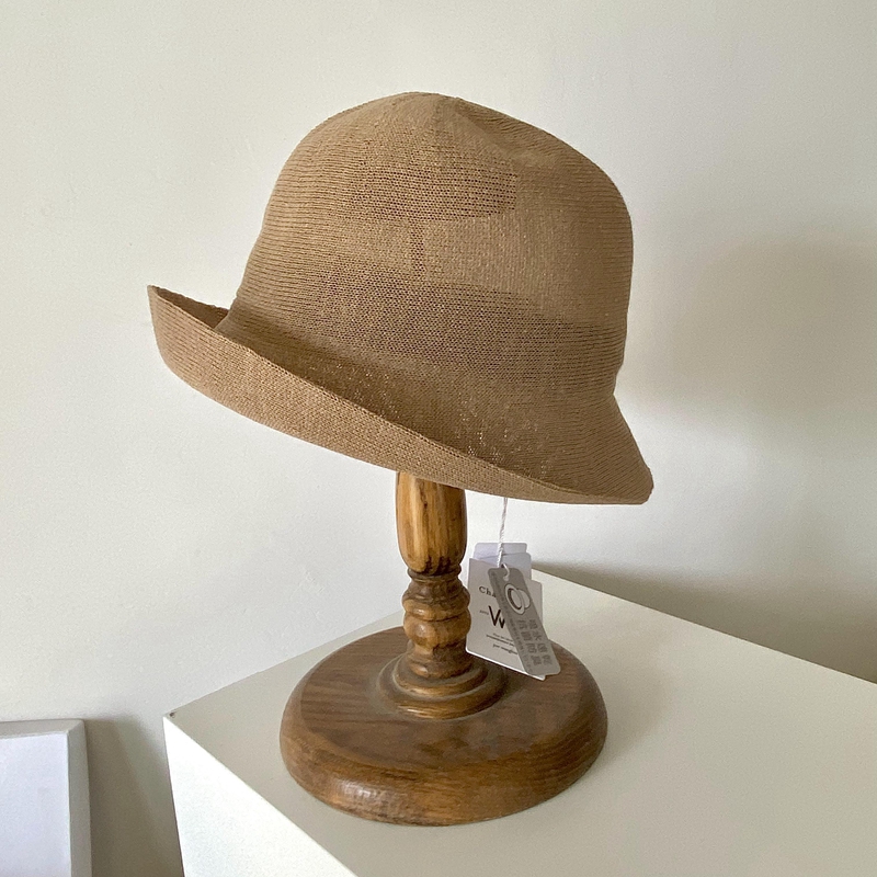 日本和纸帽子女卷边小帽檐渔夫帽透气可折叠优雅盆帽凉帽太阳帽