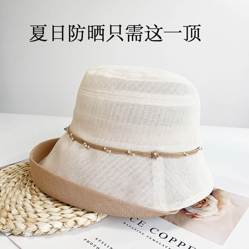 【母亲节礼物】日本和纸帽子女夏天防晒帽遮阳帽可折叠渔夫帽子女