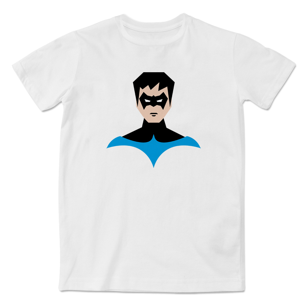 蝙蝠侠夜翼少年泰坦半身像时尚印花短袖T恤