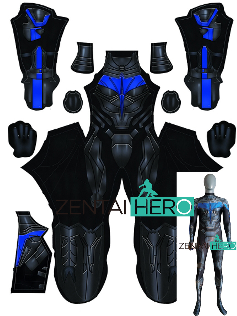 DC漫画 超级英雄少年泰坦夜翼英雄连体紧身衣 Nightwing Cosplay
