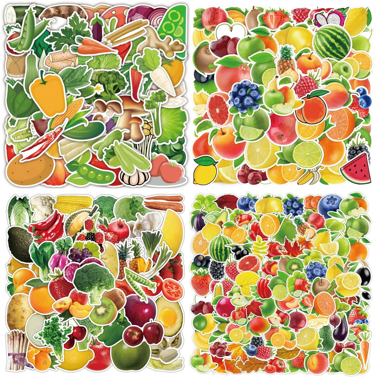 160张水果蔬菜贴纸幼儿园手工装饰贴防水杯贴可爱儿童贴纸创意贴