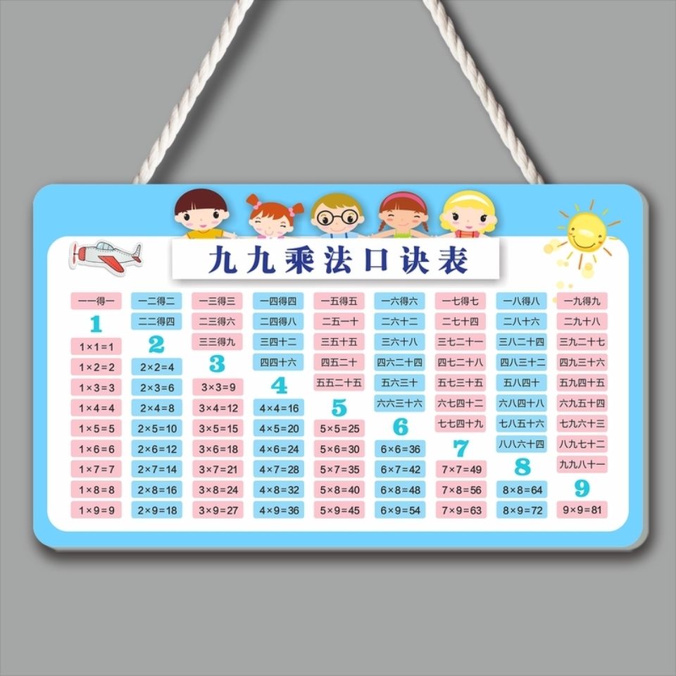 小学生九九乘法口诀表加减乘除法99挂墙汉语拼音挂图字母学习神器