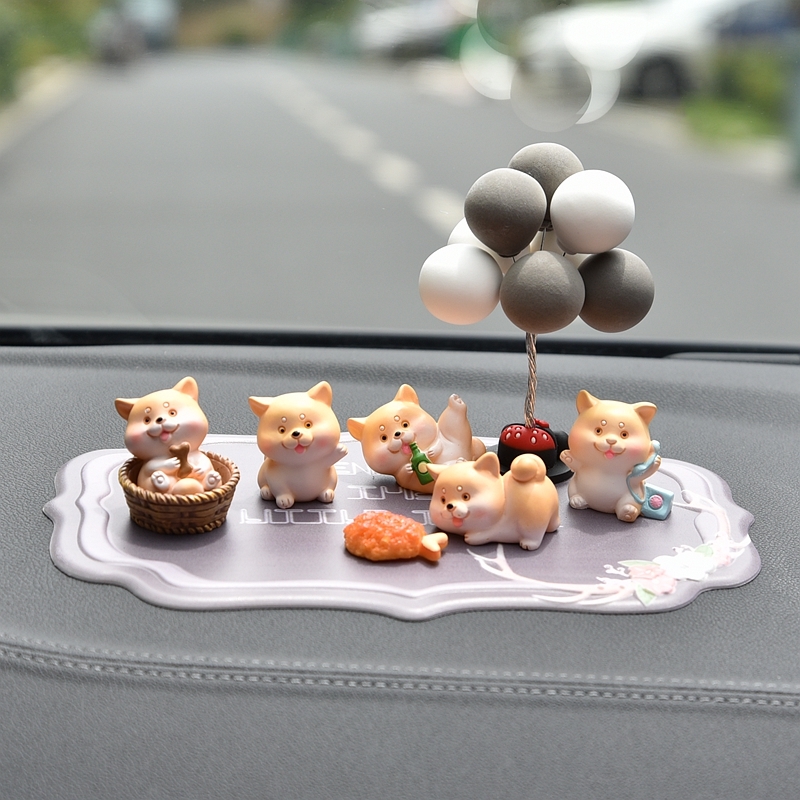 小柴犬创意车载小摆件桌面动物可爱卡通公仔汽车中控台车内装饰品