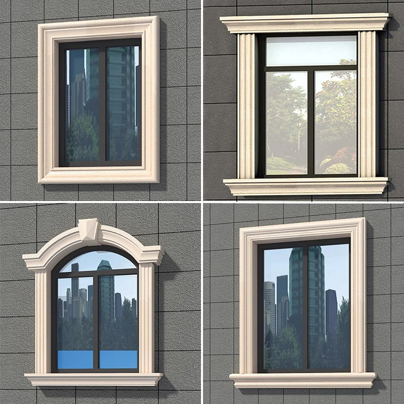 别墅eps外墙装饰线条腰线泡沫窗套窗户包边拱形欧式中式窗套定制
