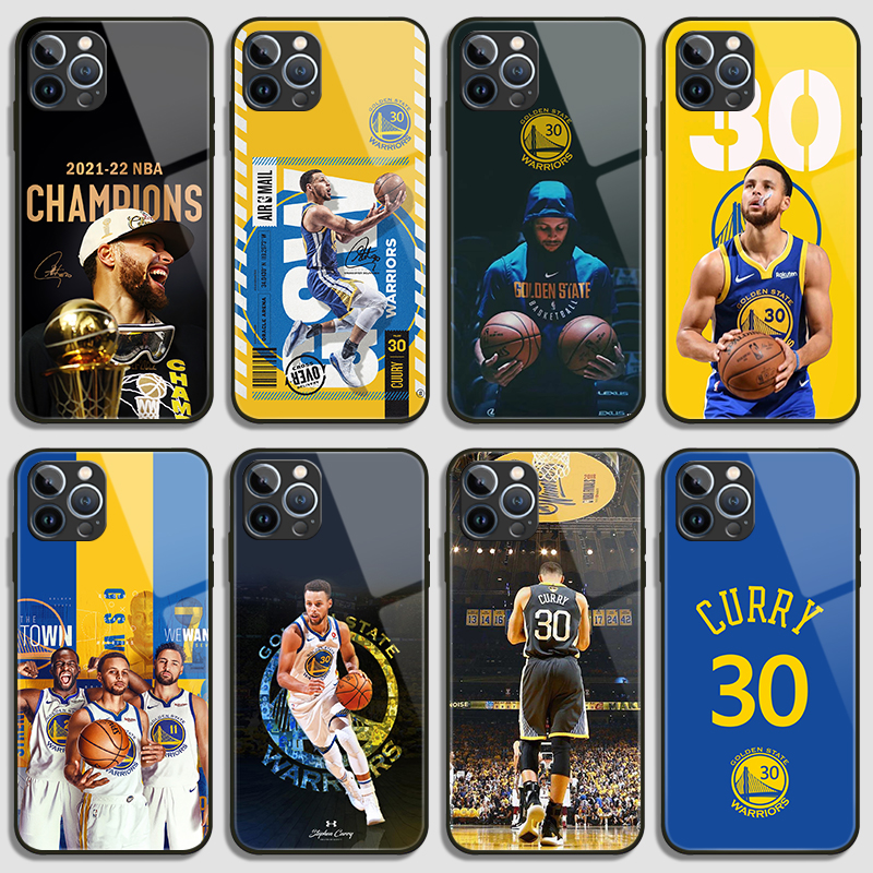 NBA库里手机壳适用苹果13玻璃12勇士队Promax定制30号球服号8plus篮球明星保护套iphone14全包镜头