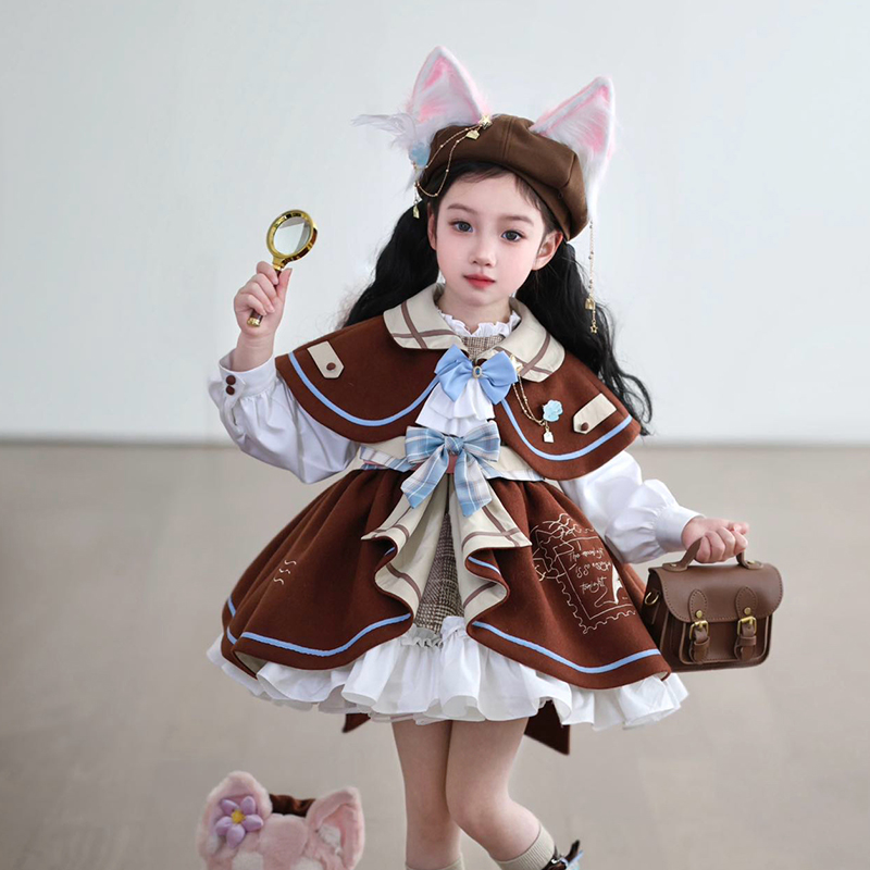 【狐狸侦探】24春季新款连衣裙套装玲娜贝儿侦探服女童洋气公主裙
