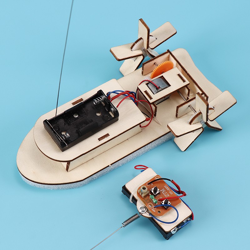 DIY电动遥控明轮船科技小制作小发明小学生STEAM手工科学实验材料