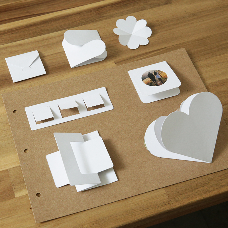 空白DIY机关卡 纯色手工素材小照片相册制作创意手册手帐卡片装饰