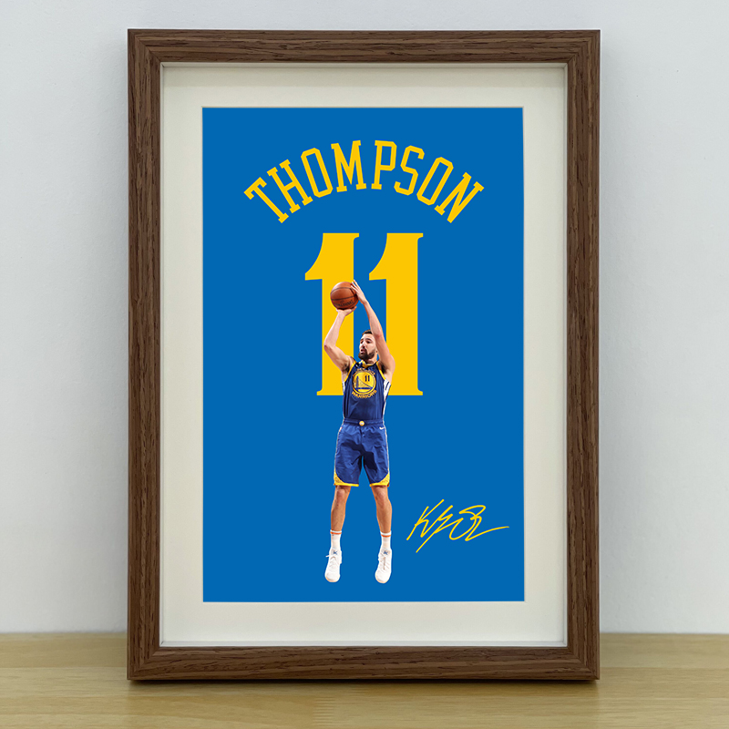 原创KLAY克莱汤普森相框摆台挂画NBA球星摆件挂墙装饰画海报礼物