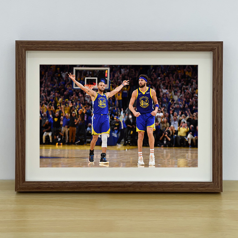水花兄弟库里克莱汤普森相框挂画NBA球星纪念海报照片装饰画礼物