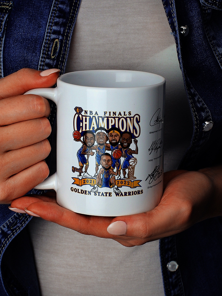 库里汤普森夺冠卡通款马克杯个咖啡茶篮球球迷礼物家用水杯礼品