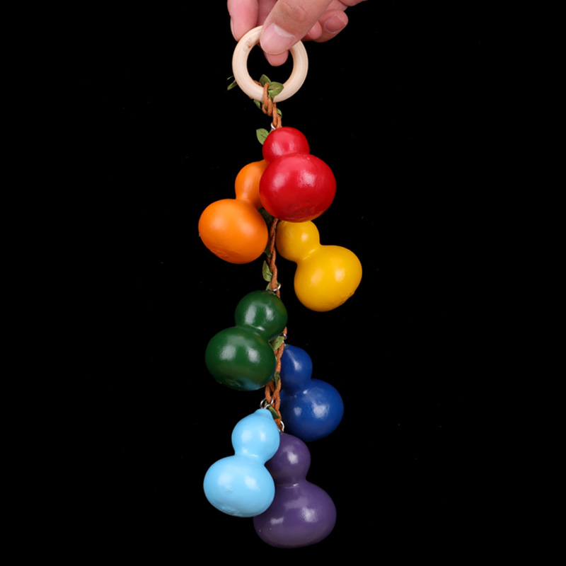 天然葫芦娃七彩葫芦挂件摆件七色小葫芦儿童玩具家居装饰舞蹈道具