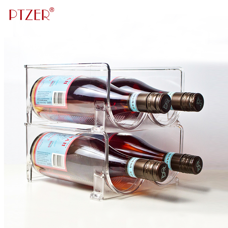 PTZER双瓶红酒架家用可层叠冰箱饮料洋酒收纳架摆架可叠加展示架