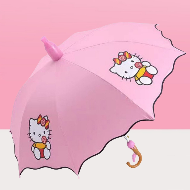 kitty猫雨伞粉色防水女童kiti猫太阳伞学生可爱卡通哈喽kt猫雨伞