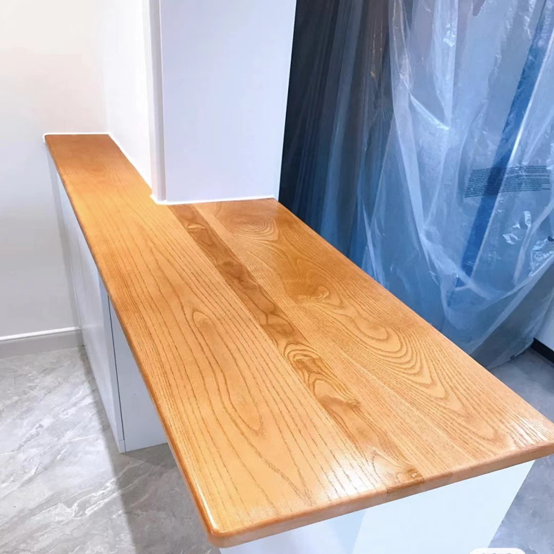 定做松木板榆木台面实木吧台桌面窗台板原木实木层板隔板楼梯踏板