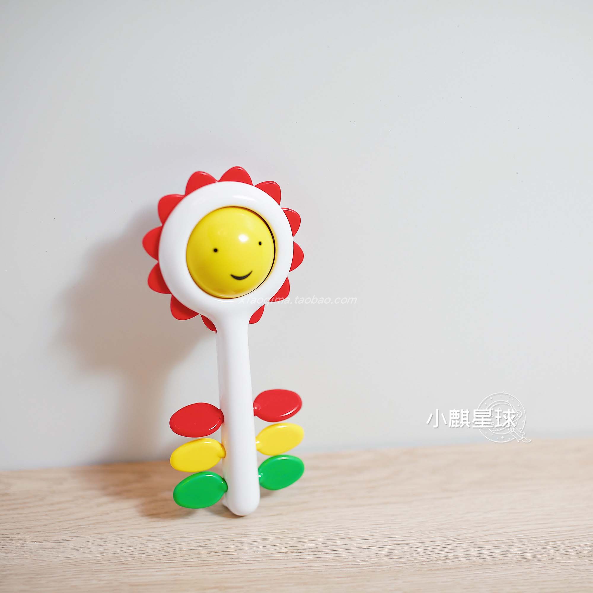 送你一朵小花～英国Ambi toys向日葵多功能摇铃塑料带牙胶可活动