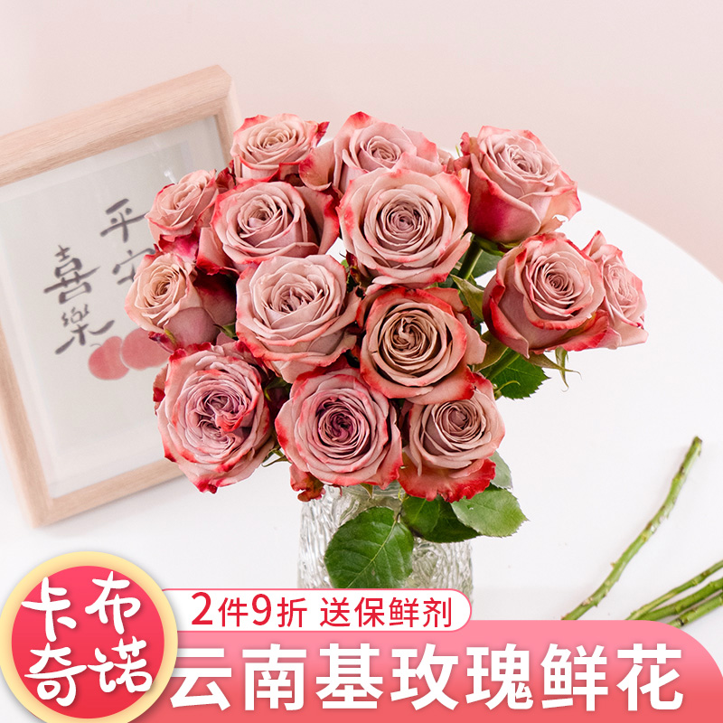 卡不奇诺玫瑰鲜花云南基地直发鲜切花家用水养百合向日葵花束花材