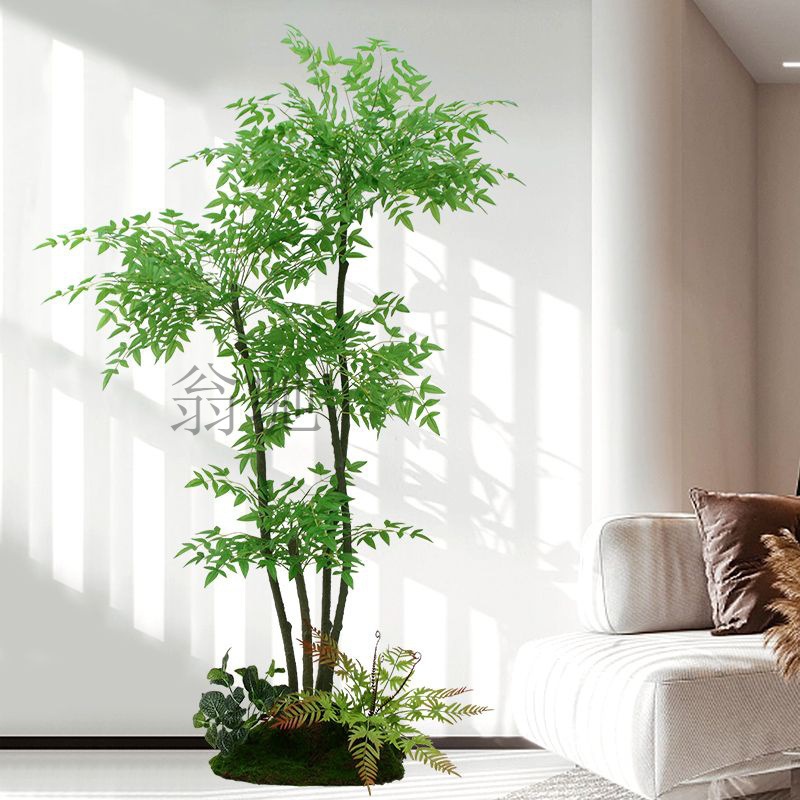 里仿真绿植南天竹仿生植物盆栽客厅装饰摆件室内高端轻奢仿真花