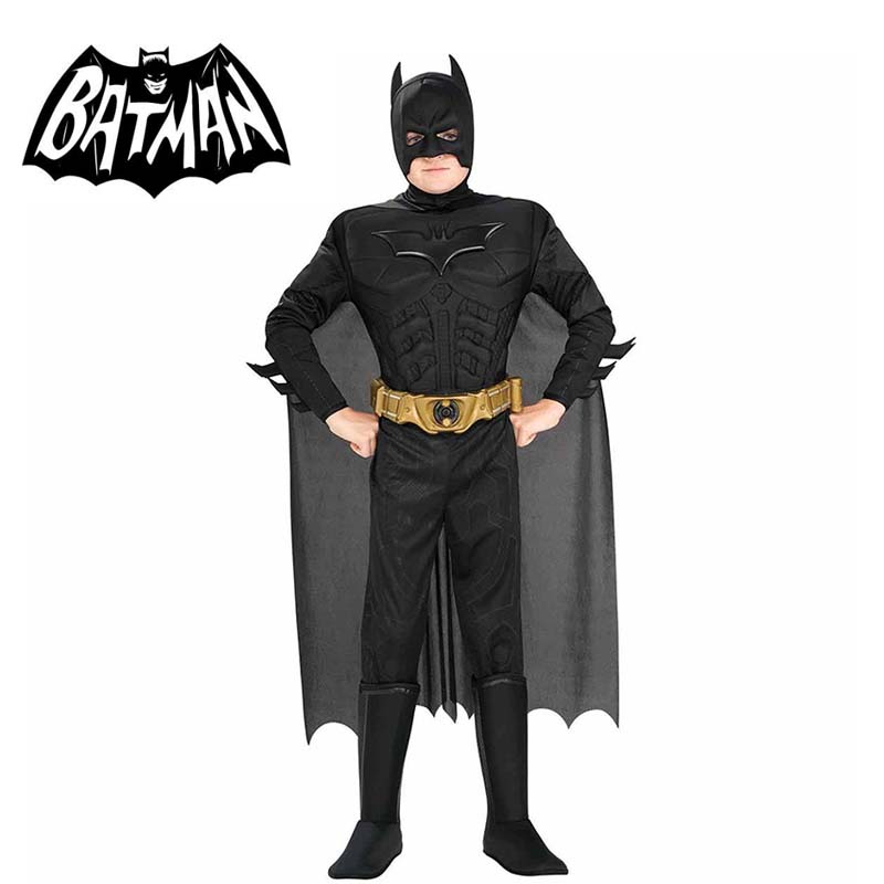 儿童黑暗骑士蝙蝠侠cos服万圣节服装豪华肌肉款男孩超级英雄扮演