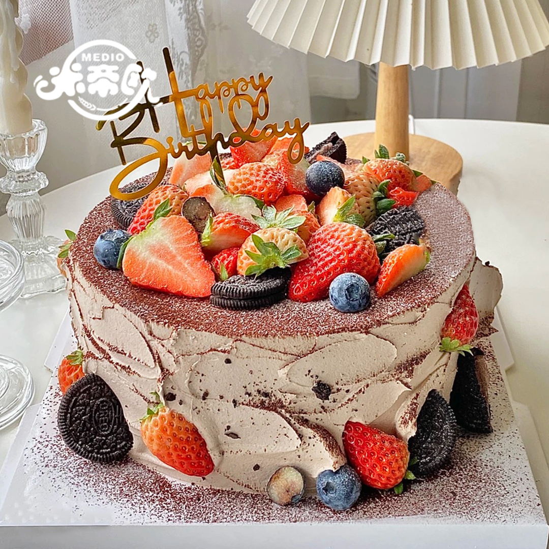 米帝欧巧克力草莓奥利奥新鲜水果动物奶油男生生日蛋糕北京同城送