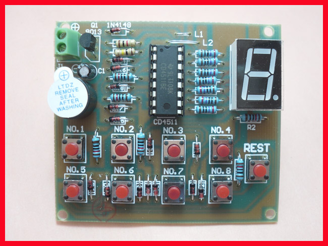 8路抢答器CD4511电子套件DIY散件电子竞赛实训 送电路图和说明