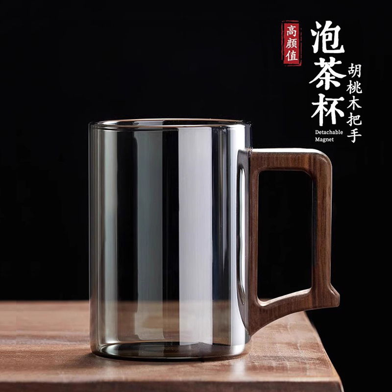 玻璃杯泡茶水杯家用男绿茶杯子办公室个人专用高档硼硅日式主人杯