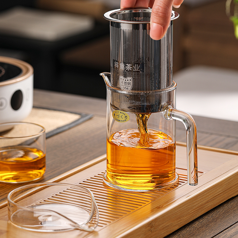 泡茶杯不锈钢过滤玻璃内胆耐高温泡茶壶绿茶滤茶器泡红茶专用茶具