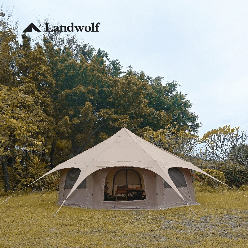 超大型户外豪华马戏团亲子露营帐篷蒙古包圆形帐篷棉布印第安帐篷