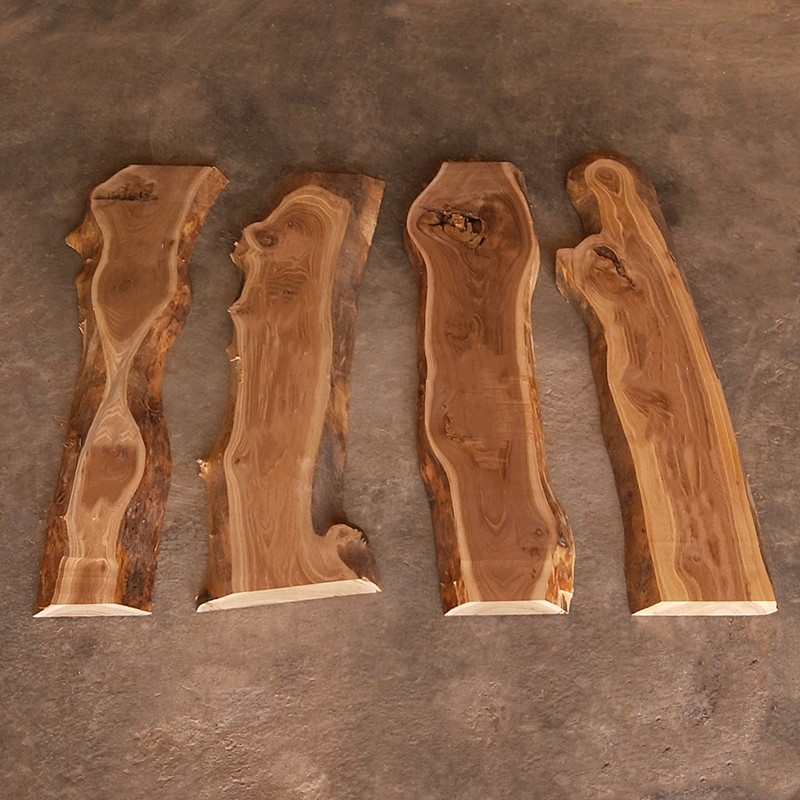 定制老榆木实木一字隔板原木木板特殊造型自然边河流桌子木板整板