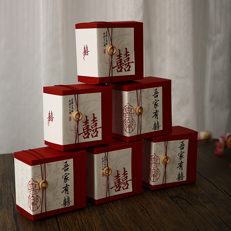 结婚喜糖盒婚礼糖盒新款复古中式风高级感糖果盒空盒糖袋包装礼盒