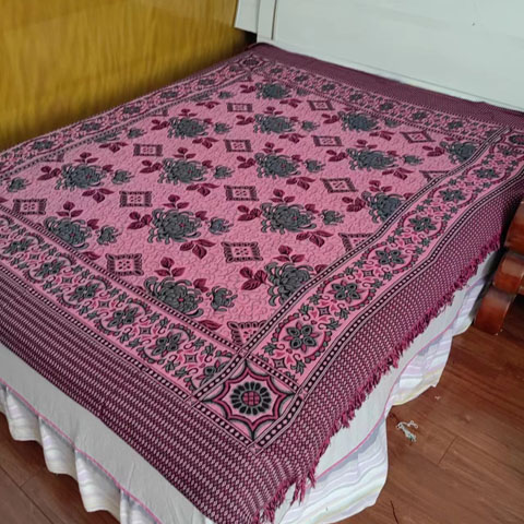 加厚绵线老式床单农村炕单子针织防滑沙发巾老粗布通用盖毯空调毯
