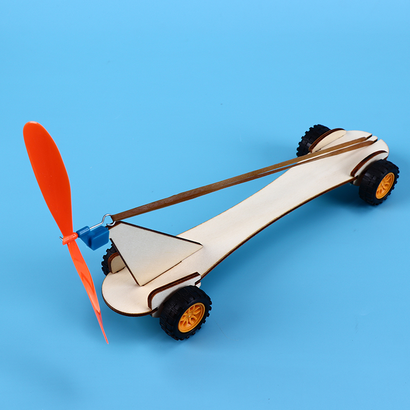 橡皮筋动力车儿童DIY科技小制作直线竞速车模型反作用力实验小车