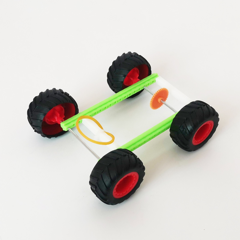 橡皮筋动力小车diy科学小手工科技制作小发明小学生科学课教具