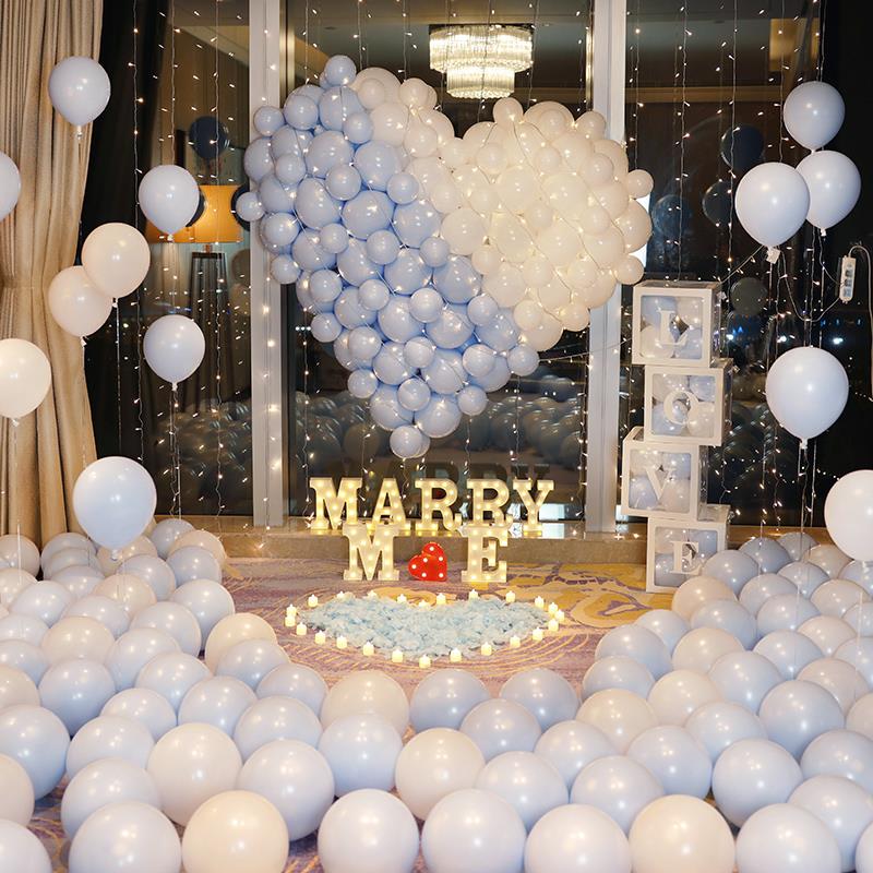 求婚创意礼物浪漫惊喜场景创意布置套餐气球字母灯告表白室内装饰
