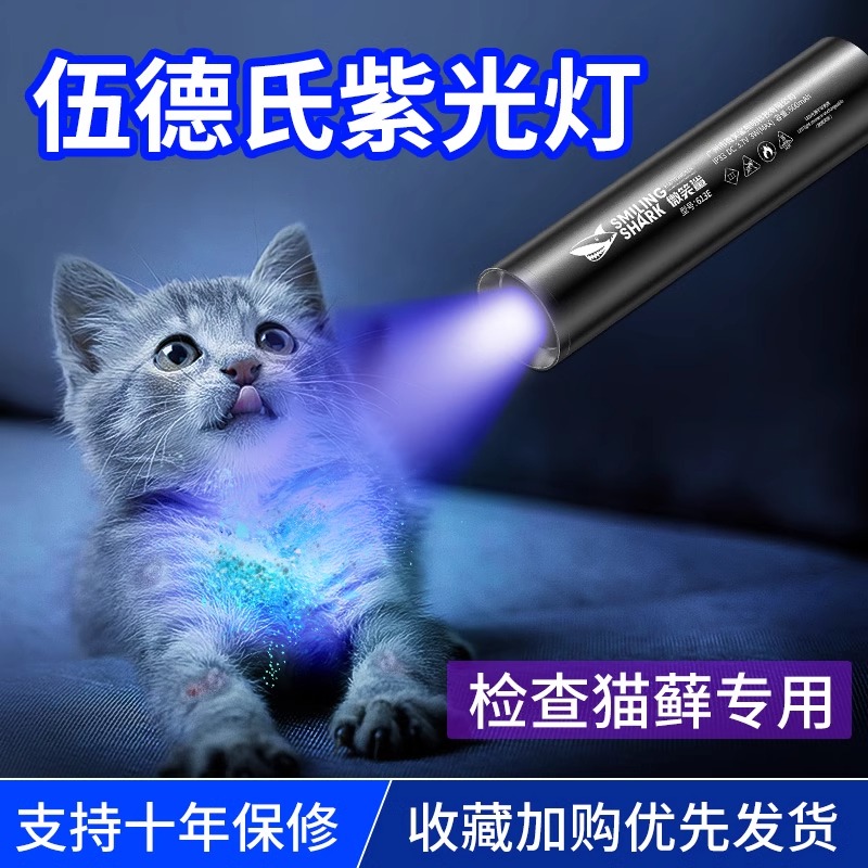 伍德氏猫藓灯365nm紫光手电筒逗猫癣照猫尿检测真菌紫光灯医专用