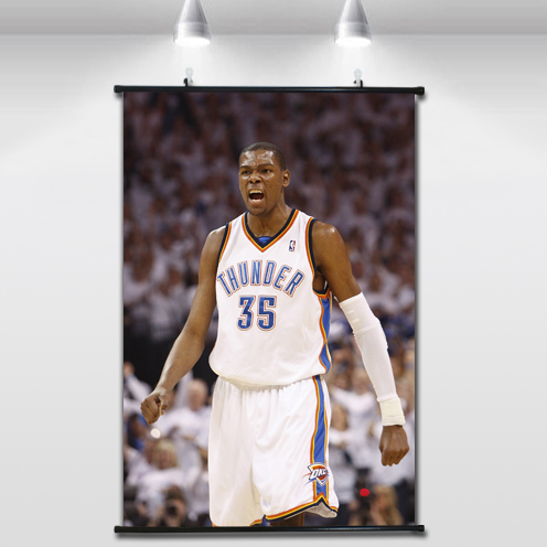 NBA雷霆队球星杜兰特霸气卧室海报书房有无框画布料画挂画装饰画