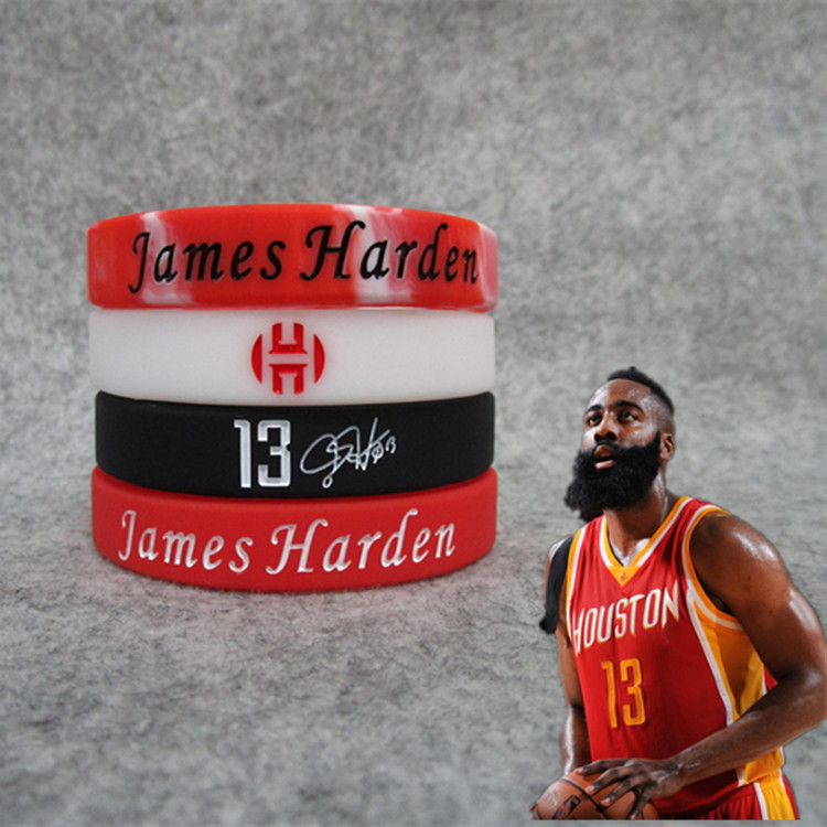 篮球球星哈登新标志夜光签名运动硅胶手环 腕带手链带科比