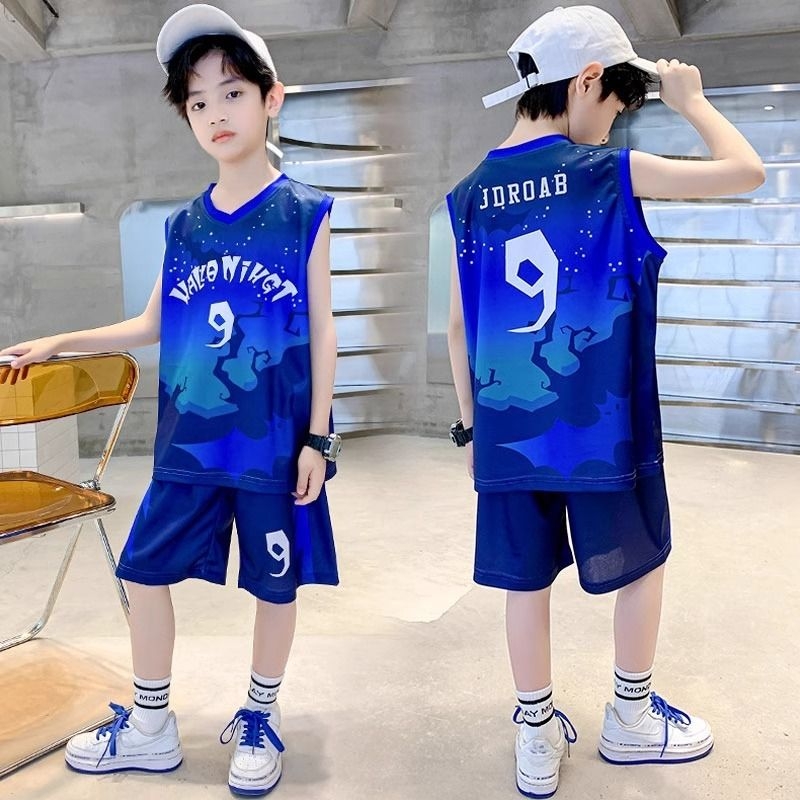 男童篮球服网眼速干套装无袖夏季背心儿童中大童运动30号库里球衣