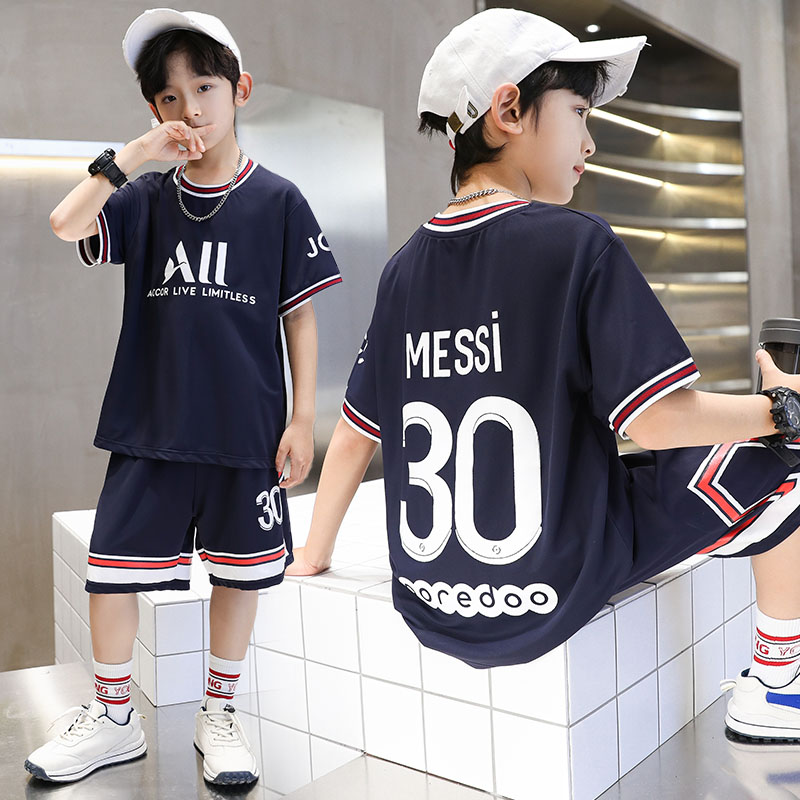 儿童篮球服30号库里球衣童装梅西足球服男童中大童夏速干运动套装