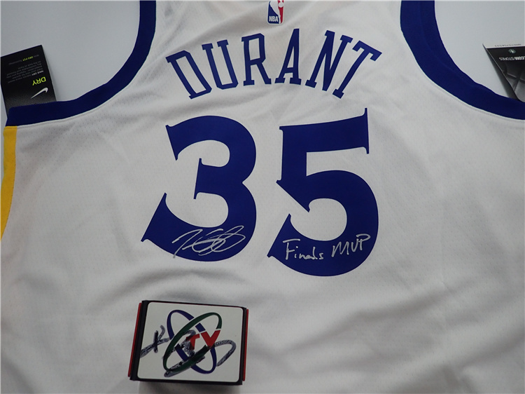NBA金州勇士队凯文杜兰特 Durant 总决赛FMVP 亲笔签名球衣 收藏