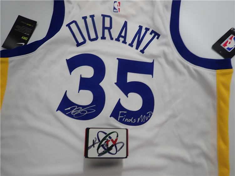 NBA金州勇士队凯文杜兰特 Durant总决赛FMVP亲笔签名球衣篮球背心