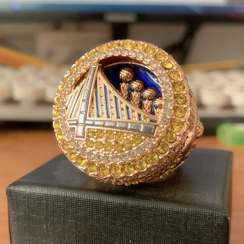 欧美金州勇士队2022年库里可旋转总冠军戒指球迷纪念定制礼品指环