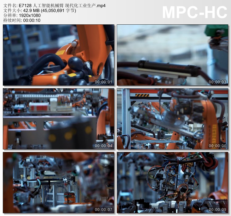 人工智能机械臂 现代化工业生产 高清实拍视频素材