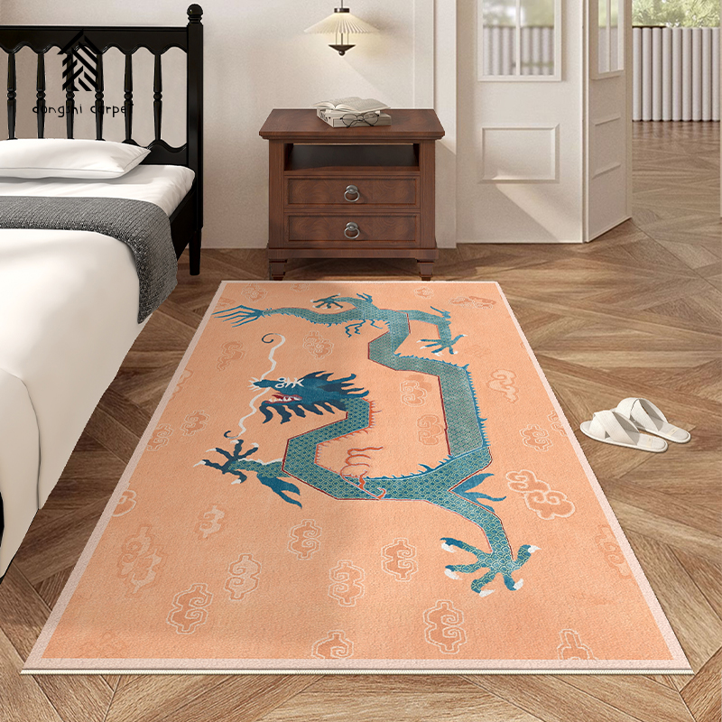 中国风新款龙形图案卧室床边地毯床前防滑垫子飘窗垫客厅沙发地垫