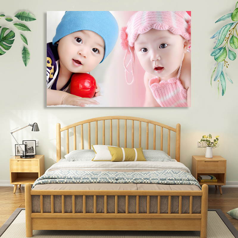 宝宝墙纸自粘背胶卧室墙面装饰画儿童房可爱婴儿壁画贴纸照片贴画