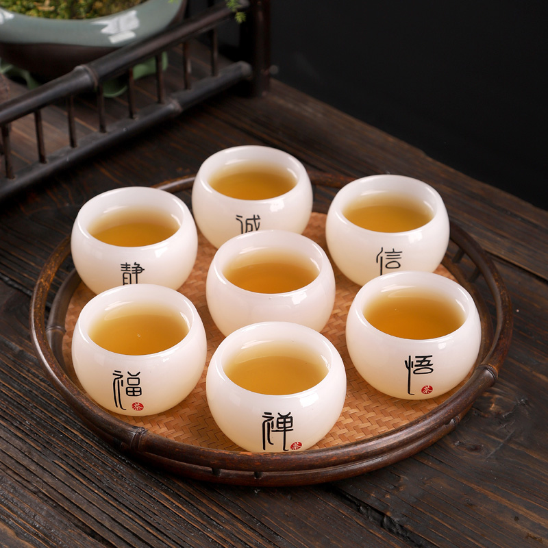 私人定制琉璃茶杯玉瓷品茗杯小茶盏日式玻璃主人杯百姓氏单杯茶具
